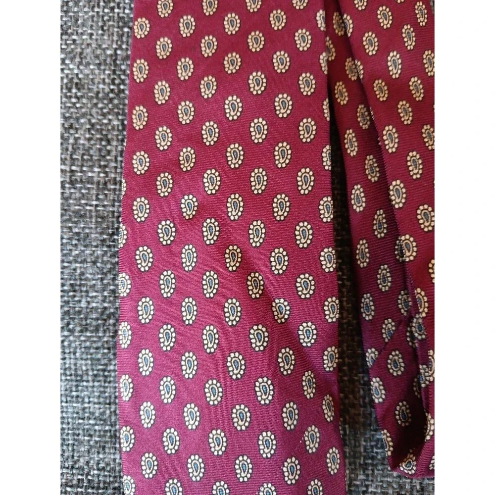 Tie 70s 80s 90s Y2K Mens Angelo Bosani Silk Red Beige 2.5 Wide 59 Long